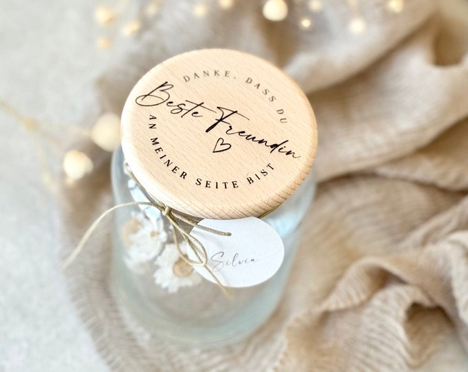 Storage jar No. 147 Gift jar NIKA Best friend, thank you for being by my side + optionally with paper tag with name