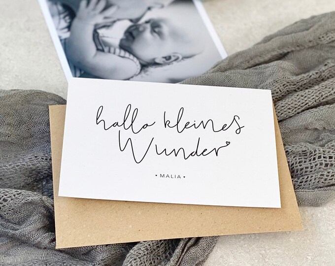 Congratulations card folding card No. 2 HARPER birth + envelope personalized