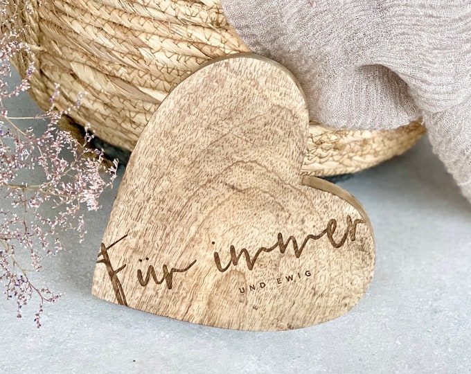 Wooden heart rustic EVIE Forever and ever wedding