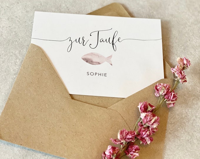 Congratulations card folding card No. 20 LUANA BAPTISM + envelope personalized