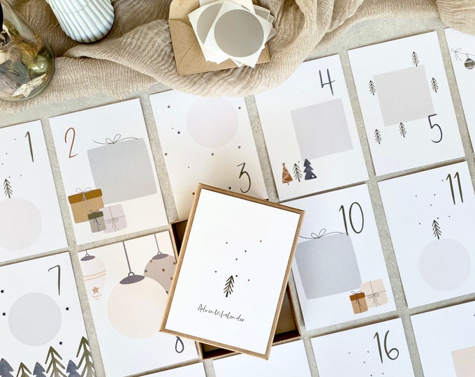 Advent calendar Card calendar with messages Scratch cards Vouchers DIY to fill out yourself