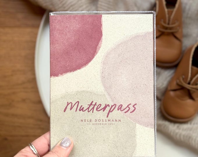 Personalized TALEA grass paper maternity record book cover