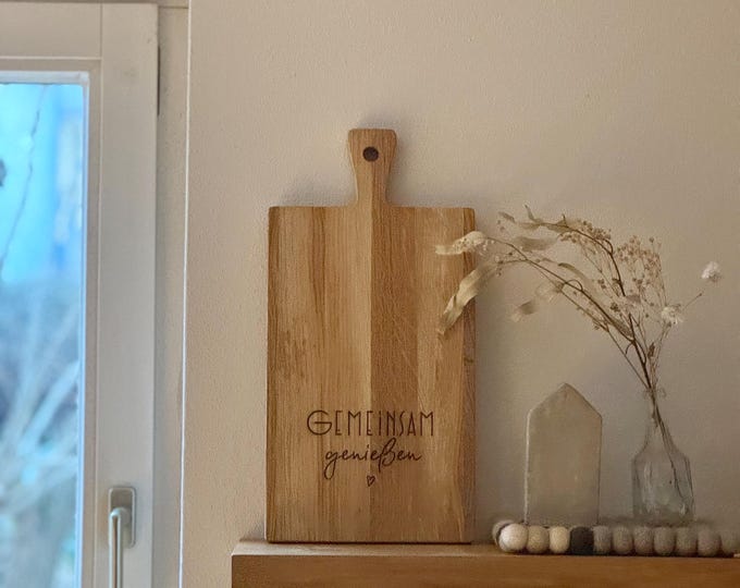 Cutting board with handle MAGALI Enjoy together Oak wood