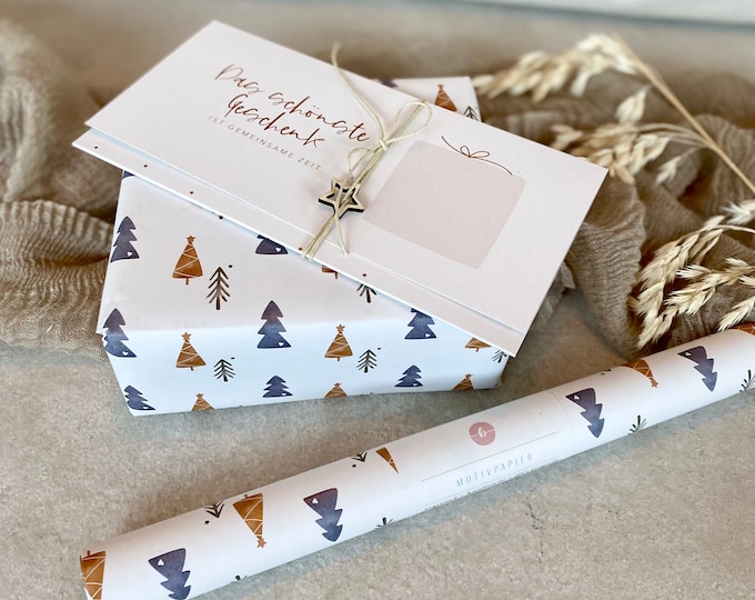 Motif paper 3 trees Christmas wrapping paper Din A3