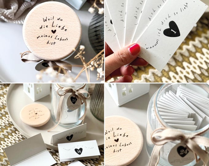 Advent calendar in a jar - 24 messages 'Why I love you so much' DIY