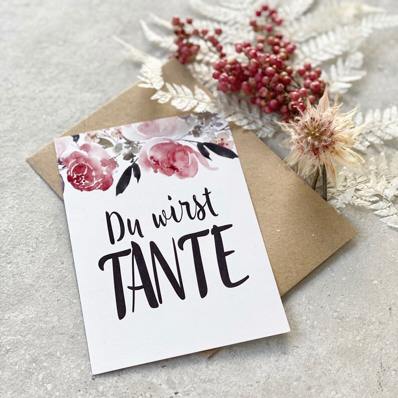 Karte Du wirst TANTE EMILIA Briefumschlag Etsy