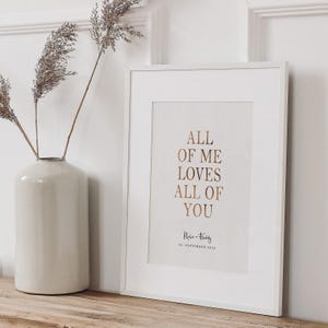 Hochzeitsposter MATTI All of me personalisiert