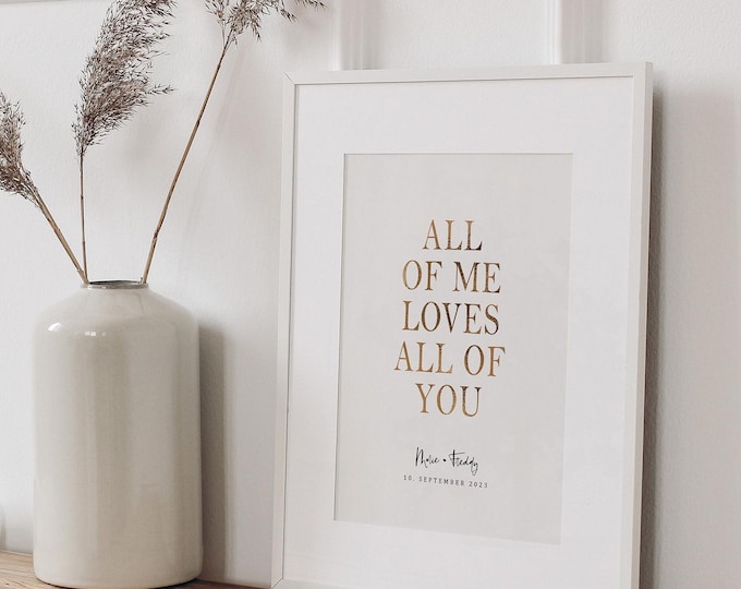 Wedding poster MATTI All of me personalized