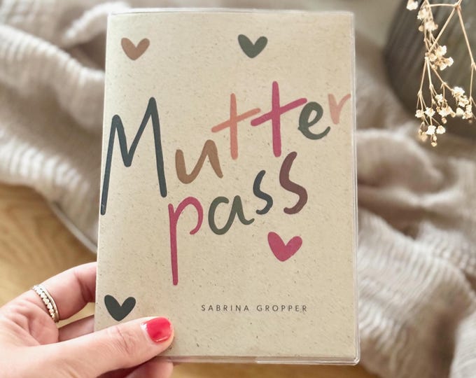 Maternity record cover VITA grass paper personalized