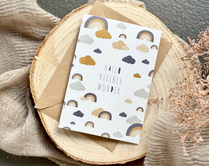Congratulations Card Folding Card No. 5 MALIA Birth + Envelope