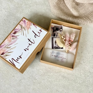 Gift box DARCIE Maid of Honor small bouquet of dried flowers Would you like to be my Maid of Honor? + trailer + opt. Photo strips
