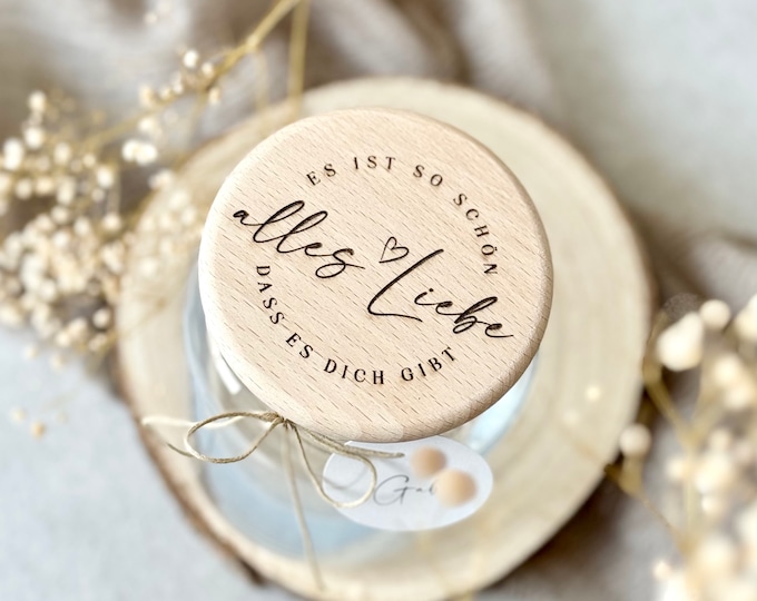 Storage jar No. 116 Gift jar NIKA all the best It's so nice that you exist + personalized pendant
