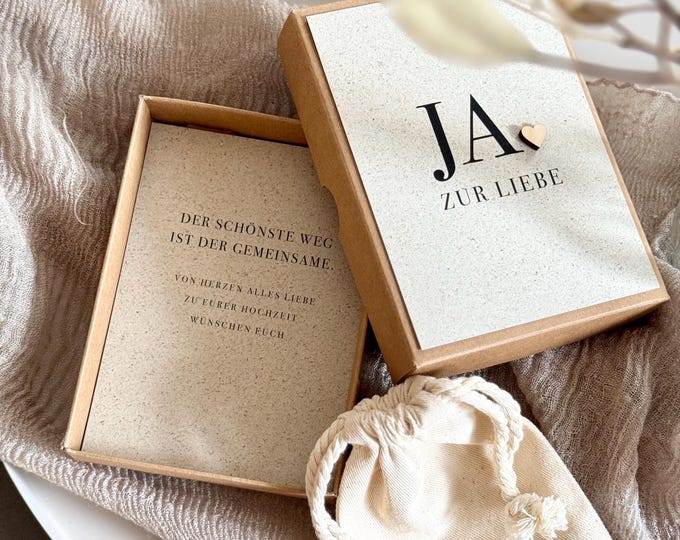 Gift box CARO GRASS PAPER cash gift bride and groom wedding