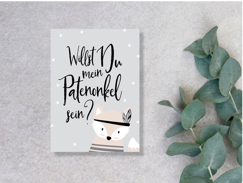 Karte Willst Du mein Patenonkel sein FUCHS JUNGS Etsy