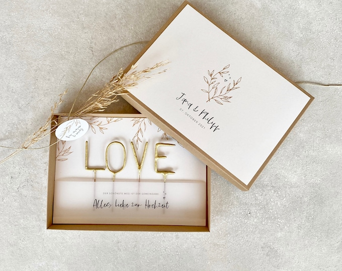 Gift Box CHLOE Sparklers Money Gift Wedding Name + Pendant 'Forever & Ever'