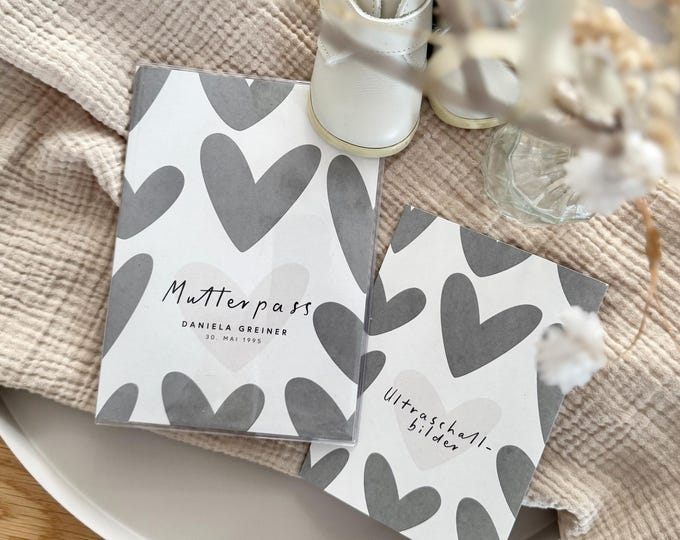 Maternity record cover ENES personalized optional with ultrasound image folder