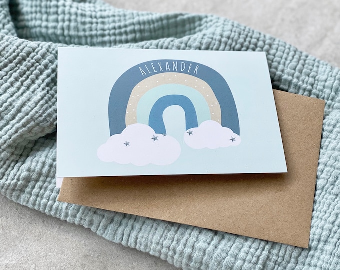 Greeting card Folding card TINO birth + envelope personalized