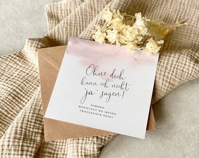 Card LUANA Without you...would you like to be my maid of honor? personalized + envelope