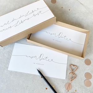 Box TAAVI Weil du die Liebe meines Lebens bist - 12 Karten für 12 Dates für Paare - personalisiert