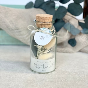 Geschenkglas FLORA Möchtest du meine Patentante sein? mittel Trockenblumenstrauß Personalisiert