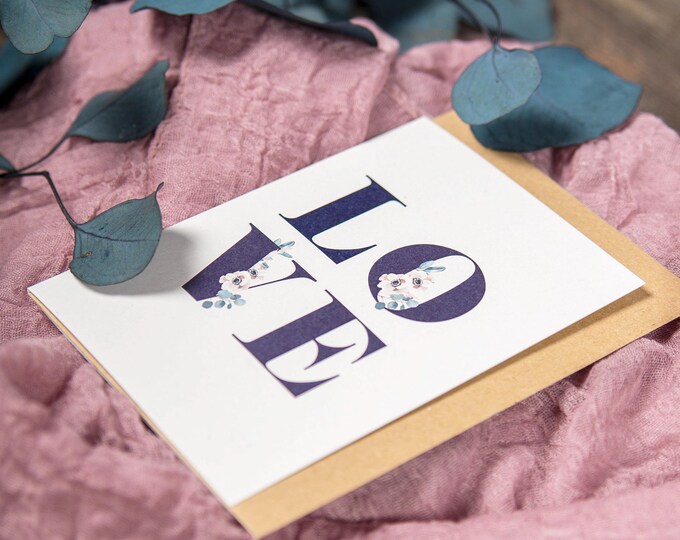 Greeting card folding card No. 31 KLARA LOVE + envelope