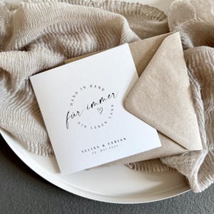 Glückwunschkarte Quadrat NIKA Hochzeit für immer  + Briefumschlag personalisiert