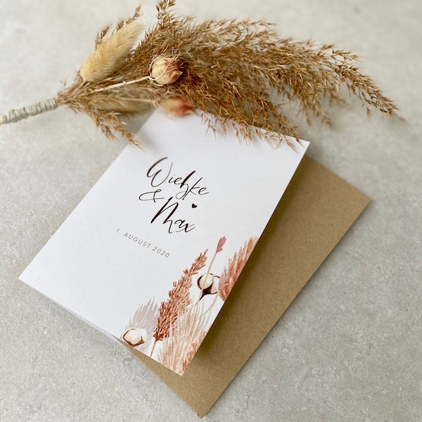 Glückwunschkarte JOY Hochzeit + Briefumschlag personalisiert