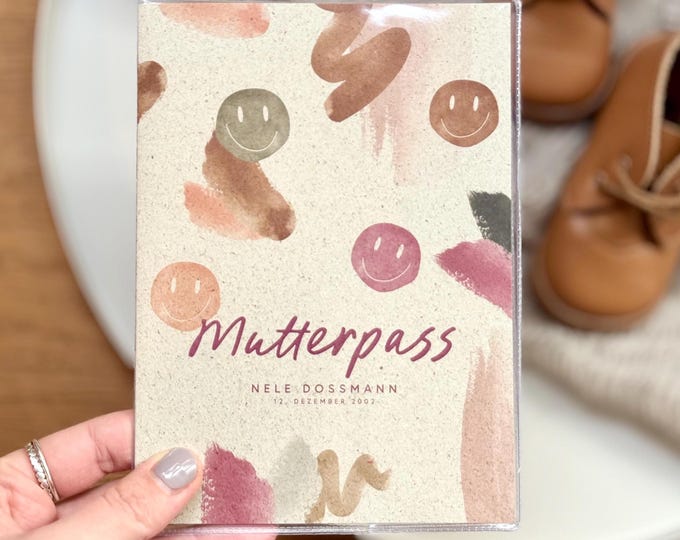Mutterpasshülle PIXIE Graspapier personalisiert