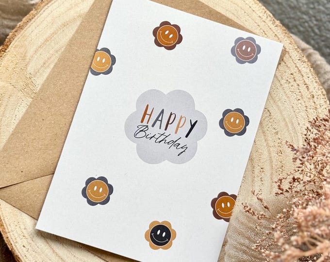 Greeting Card Folding Card No. 94 DAISY Birthday + Envelope