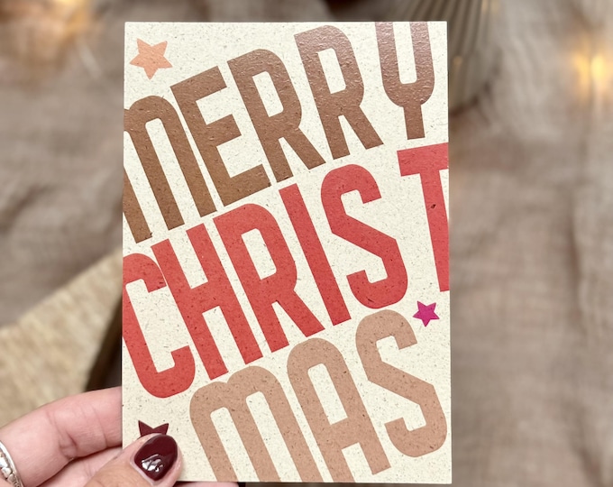 Christmas card, grass paper (optional), with envelope