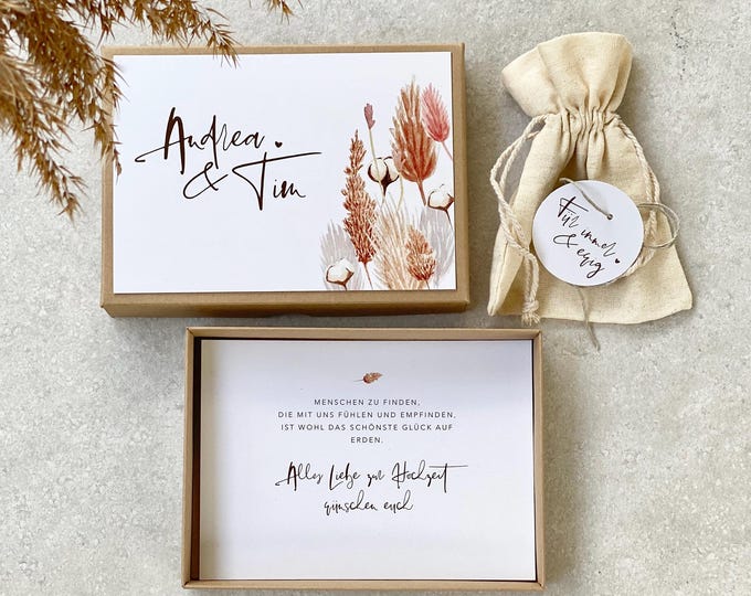 Gift box JOY money gift wedding + pendant 'Forever & ever'