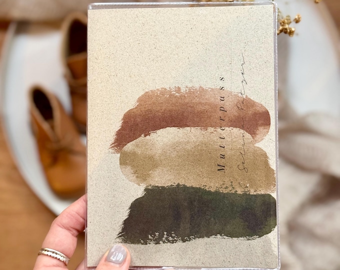 Personalized EIKE grass paper maternity record book cover