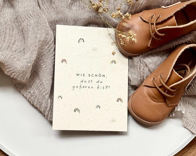 FADY card How wonderful that you were born Grass paper