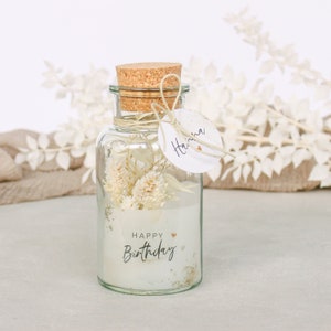 Gift jar GRACE medium bouquet of dried flowers Happy Birthday personalized