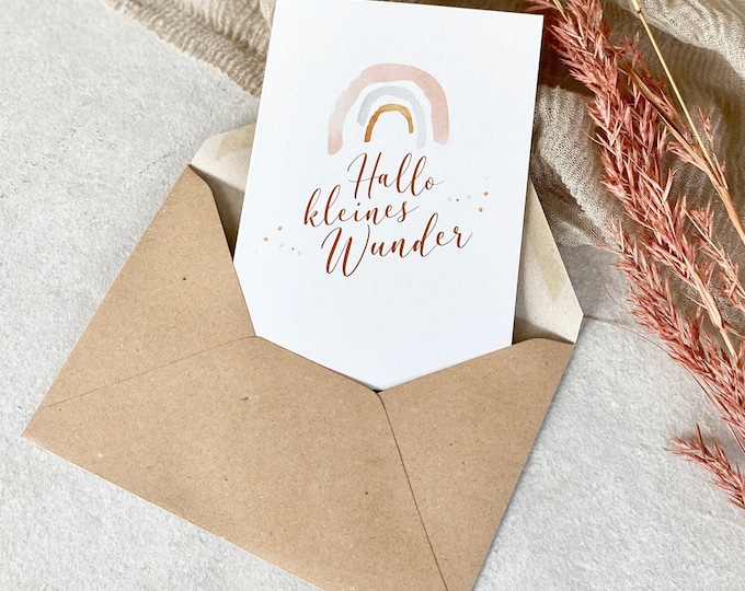 Congratulations Card Folding Card No. 3 NELE Birth + Envelope