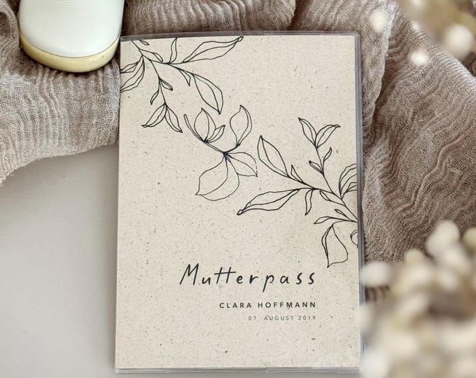 Mutterpasshülle RIKI Graspapier personalisiert