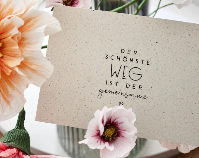 Card: The most beautiful path is the one taken together. MAGALI grass paper