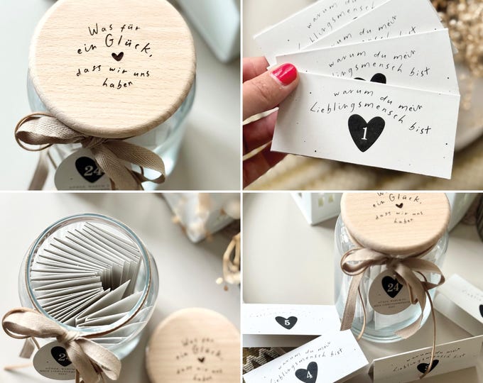 Advent calendar in a jar - 24 messages 'Why you are my favorite person' DIY