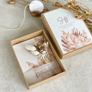 gift box JOLIEN godmother small bouquet of dried flowers Would you like to be my godmother? Personalized