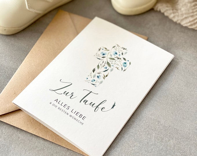 Greeting card folding card No. 22 LOBO BAPTISM + envelope