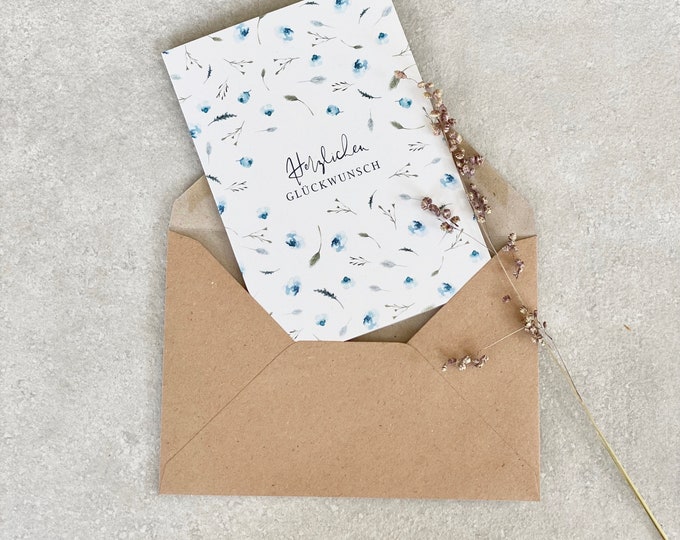 Greeting Card Folding Card No. 98 MI0 Birthday + Envelope