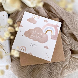 Klappkarte Glückwunschkarte LINA Geburt mit Name personalisiert + Briefumschlag