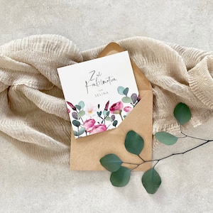 Klappkarte Glückwunschkarte EMMA Konfirmation mit Name personalisiert + Briefumschlag