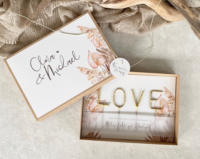 Gift Box JOLIEN Sparklers Money Gift Wedding Name + Pendant 'Forever & Forever'