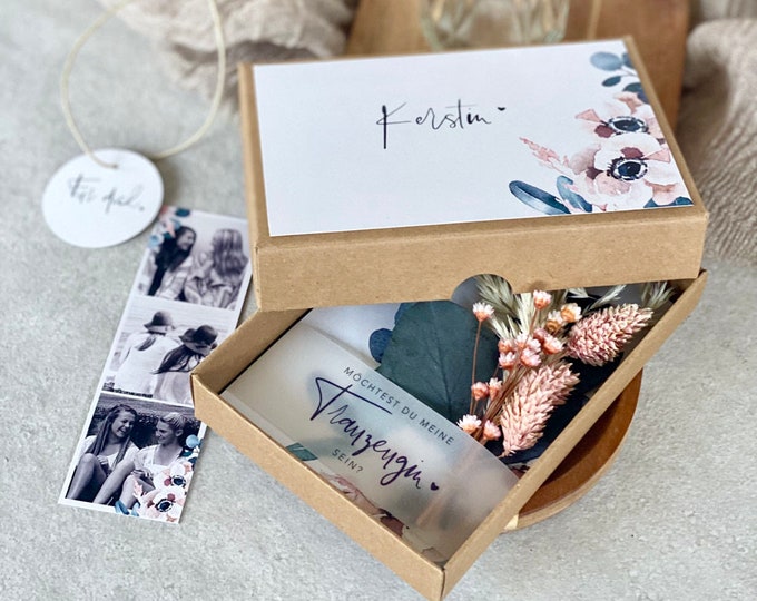 Gift box KLARA maid of honor small bouquet of dried flowers Would you like to be my maid of honor? + Trailer 'For you'