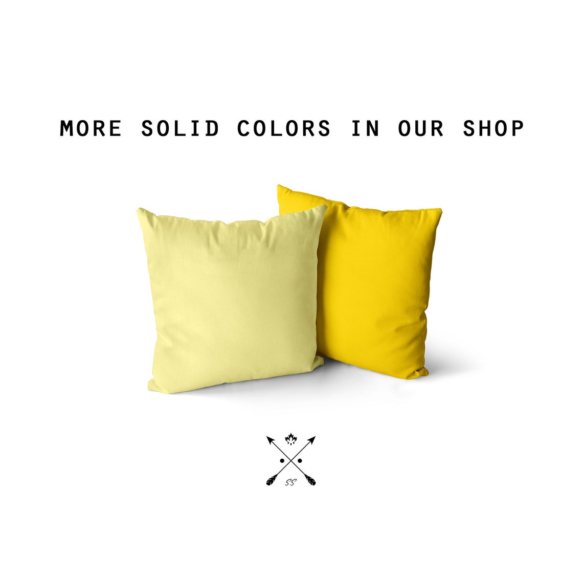 Pale Yellow Pillow Square Linen Feel Yellow Throw Plain Etsy