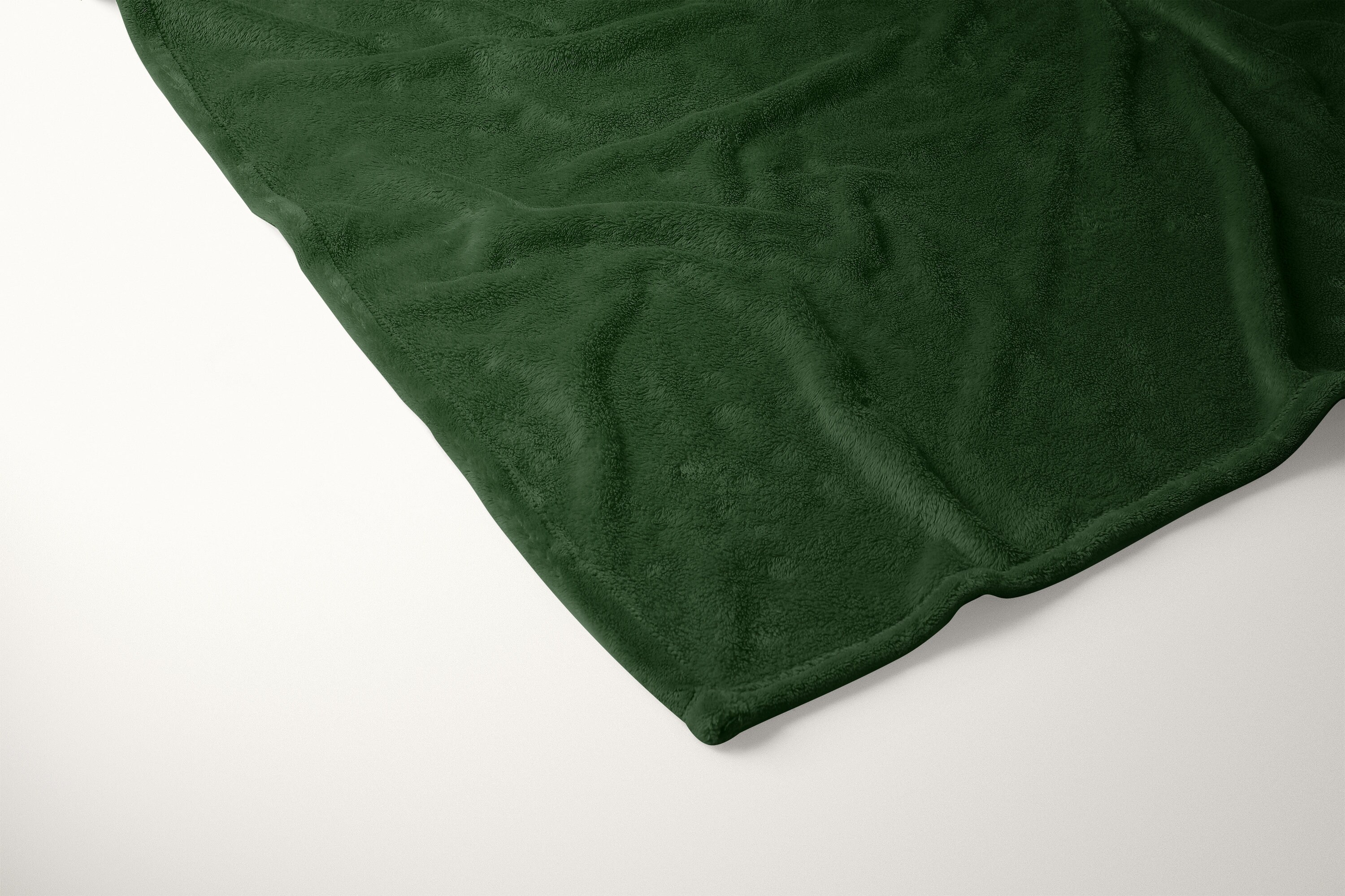 Dark Green Blanket 50x60 Reversible Soft Silky Plain Etsy