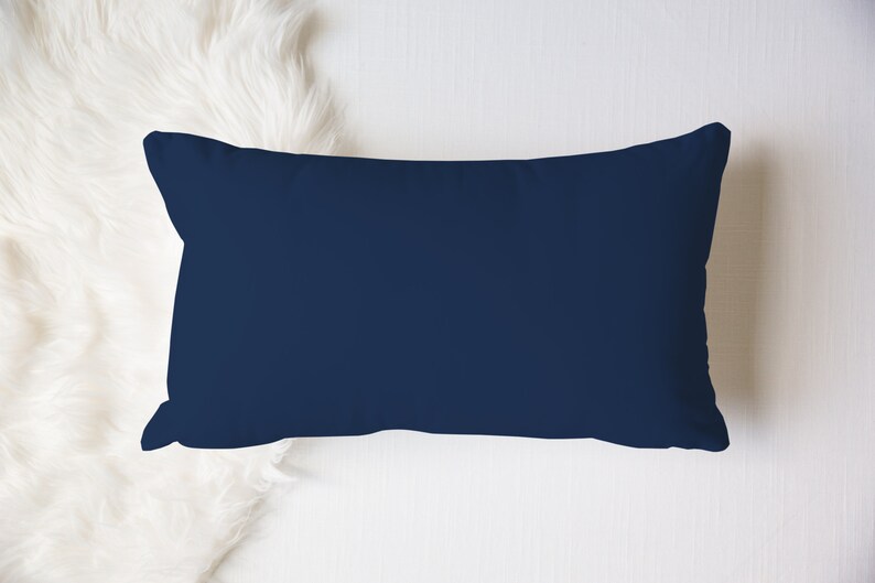 Tropical Bedroom Boys Nursery Plain Solid Toss Navy Sea Throw Beach House Gift Dark Blue Lumbar Pillow 20x12 Deep Blue Ocean Pillow