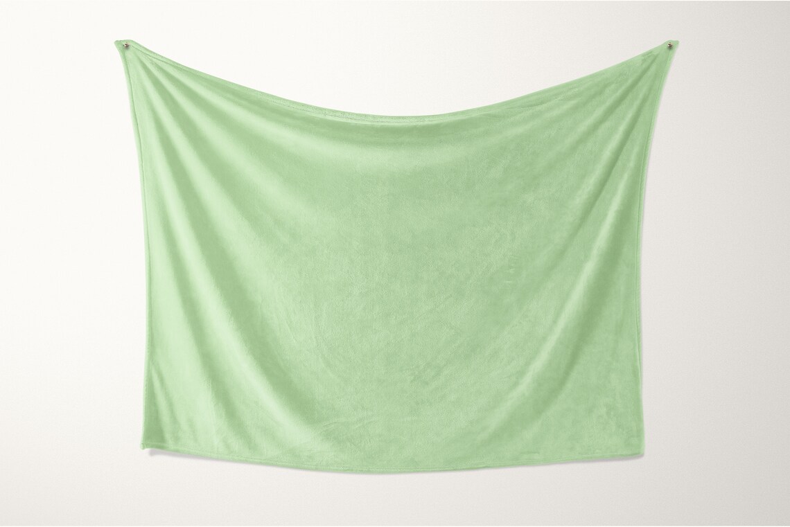 Light Green Throw Blanket 50x60 Reversible Soft Silky Etsy