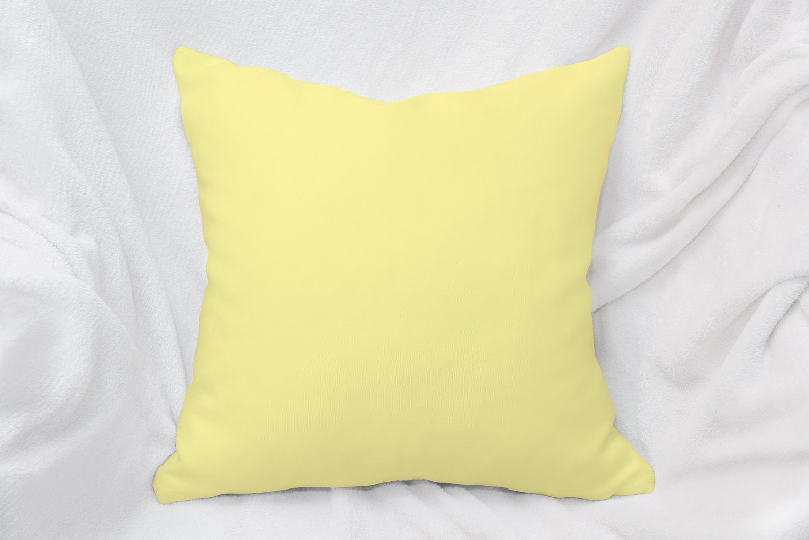 Pale Yellow Pillow Square Linen Feel Yellow Throw Plain Etsy